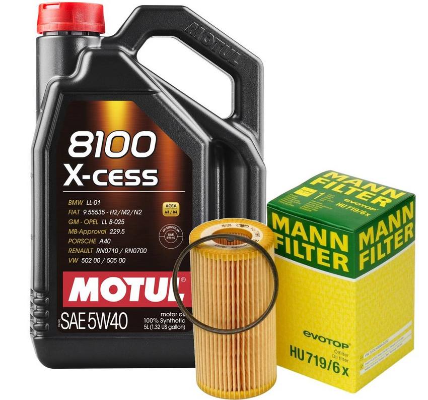 VW Engine Oil Change Kit - Motul 06D115562 (5W-40) (X-CESS 8100)